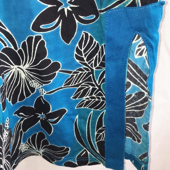 Coral Bay Blue Floral Cotton Tunic Top Swim Cover Up Dress | Size M (NWT) - Picture 6 of 12